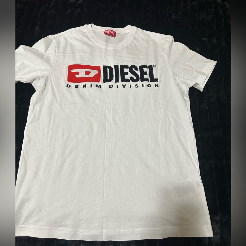 Diesel White Tee with Red Logo